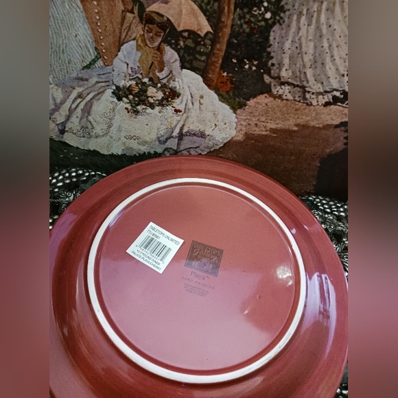 Tabletops Gallery Stoneware "Playa" Red 10.5"Brick Set/4 Dinner Plates Retired🍅 - Picture 2 of 7